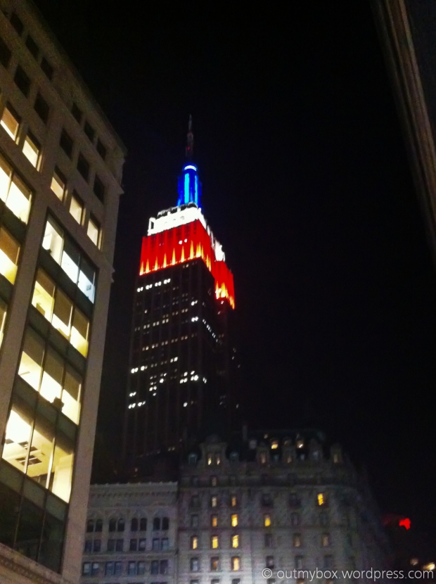 Empire State Building - lit in Red, White, and Blue in time for the July 4th independence day celebration.