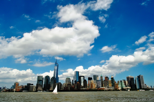 New York City skyline as seen from New Jersey.